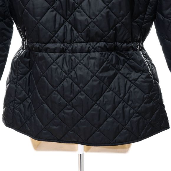 Gap Women's VTG Quilted Jacket L Large Black Button Front Drawstring Waist Coat - Picture 6 of 10